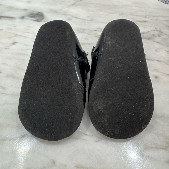 Vintage 1980s Black patent baby Mary Jane Shoes classic design sz 0 - Picture 4 of 7